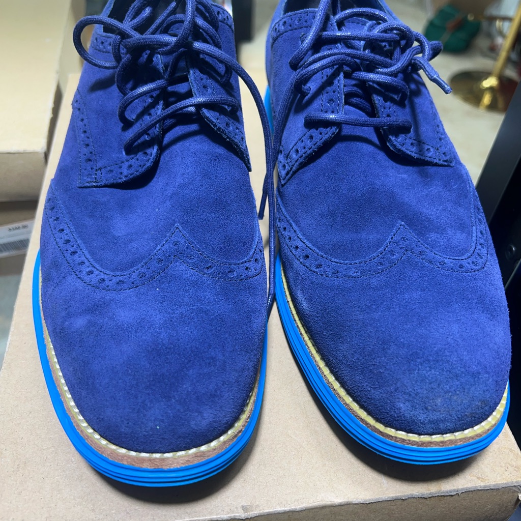 Cole Haan Royal Blue Suede Oxfords